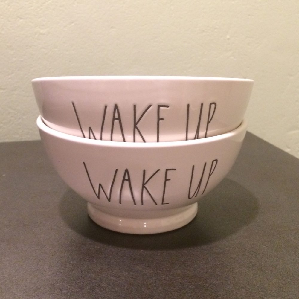 Rae Dunn WAKE UP bowls, set of 2, new ✨